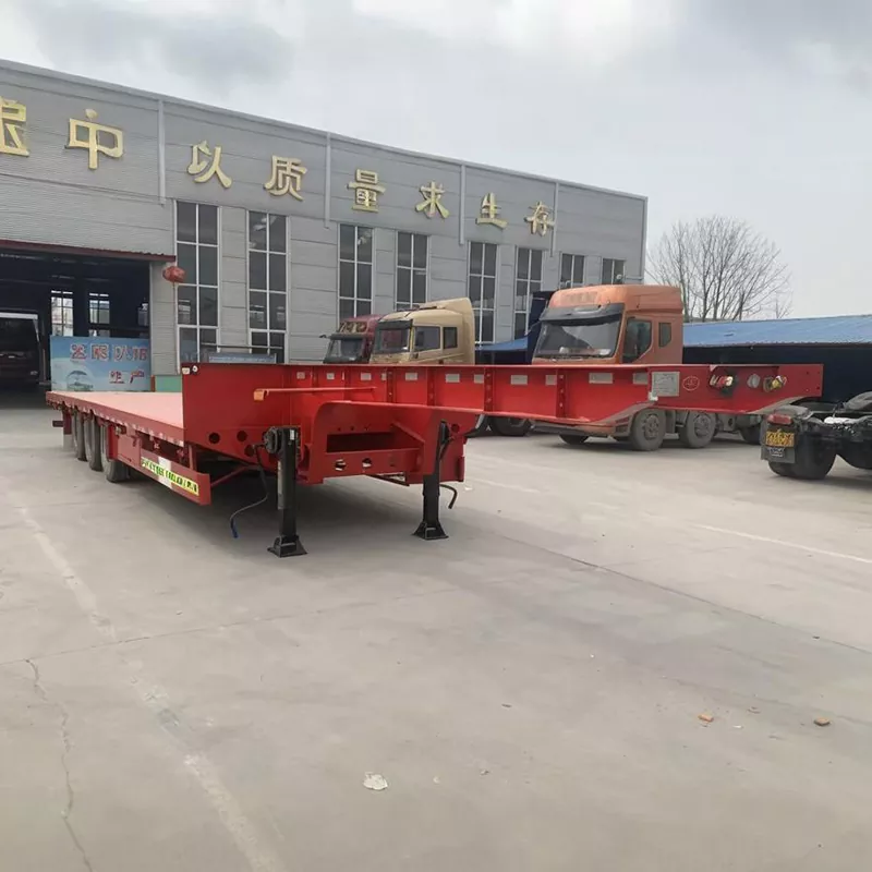 প্রশস্ত Gooseneck Flatbed সেমি-ট্রেলার
